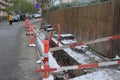 Road digging work in process in Kastrup Copenhagen Denmark