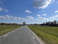 Road on a dike around Terwolde Royalty Free Stock Photo