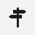 Road direction sign vector isolated icon Royalty Free Stock Photo