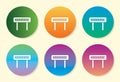 Road Diversion six color gradient icon design