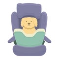 Road dog car seat icon cartoon vector. Travel trip