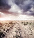 Road and dramatic sky