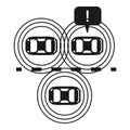 Road driverless cars icon, simple style