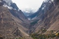 Road in dry canyon Karakorum mountains Hunza Valley Royalty Free Stock Photo