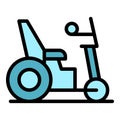 Road electric wheelchair icon vector flat