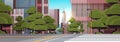 road empty street with crosswalk city buildings skyline modern architecture cityscape background horizontal