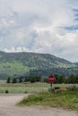 Stop Sign Crossroads in Yellowstone National Park