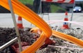 Road excavation for the laying of optical fiber for high speed i