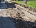 road excavation works for fibre optic