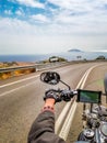 The road through the eyes of a biker Royalty Free Stock Photo