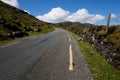 Road with fence in ireland Royalty Free Stock Photo