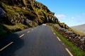 Road with fence in ireland Royalty Free Stock Photo