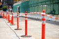 Road fencing during road works in New York Street at sunny summer day Royalty Free Stock Photo