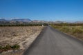 Road, fields and mountains, Crete, Greece Royalty Free Stock Photo