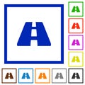 Road flat framed icons Royalty Free Stock Photo