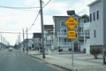 Road Flooded When Flashing sign, Ocean City, New Jersey