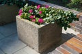 Road Flower Pot, Street Bed, Modern City Floristry, Urban Flowerbeds Design, City Flowers Landscaping