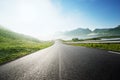 Road and fog, Lofoten island, Norway Royalty Free Stock Photo