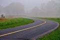 Road in a fog. Royalty Free Stock Photo