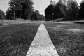 Road into the forest. Black and white photo Royalty Free Stock Photo