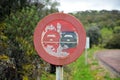 Road in the forest, traffic signal, forbidden to overtake