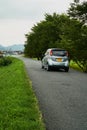 A road fulfills with Sakura tree in Yamaguchi City, Japan.