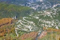 Road full of curves in Zagori region, Greece