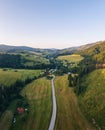 Road going through forests and villages of the Liptov region in Slovakia Royalty Free Stock Photo