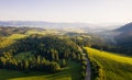 Road going through forests and villages of the Liptov region in Slovakia Royalty Free Stock Photo