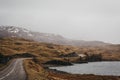 Road going through Scottish Highlands near Lochinver. Royalty Free Stock Photo