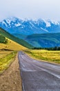 Road going to the kurai steppe. mountain Altai