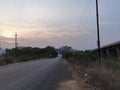 A road going in village in evening time Royalty Free Stock Photo