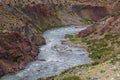 The road through the gorge around Kailash mountain in Tibet Royalty Free Stock Photo