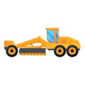 Road grader machine icon, cartoon style