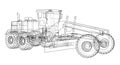 Road grader. Vector