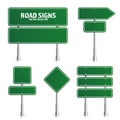 Road green traffic sign. Blank board with place for text.Mockup. Isolated on white information sign. Direction. Vector Royalty Free Stock Photo