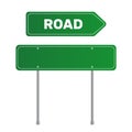 Road green traffic sign. Board sign traffic. Highway or street c