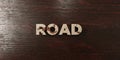 Road - grungy wooden headline on Maple - 3D rendered royalty free stock image