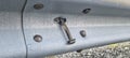 road guardrail with loose screw danger Royalty Free Stock Photo