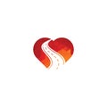 Road heart shape concept vector logo design template