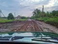 Road after heavy rain Royalty Free Stock Photo