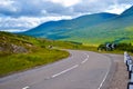 Road through Highlands, in Scotland United Kingdom Royalty Free Stock Photo