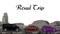 Road, highway along the rocks. Traveling by car. illustration