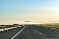 The road goes into the fog, seaside, Russia, summer Royalty Free Stock Photo