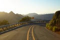 Road through the hills in Malibu at sunset Royalty Free Stock Photo