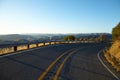 Road through the hills in Malibu at sunset Royalty Free Stock Photo