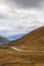 The road among the hills and mountain of the South Island. Queenstown neighborhood. New Zealand Royalty Free Stock Photo