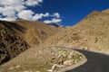 The road in himalayas mountain on the way back to Leh ,Ladakh, I