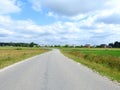 Road, homes and beautiful sky, Lithuania