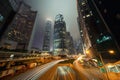 Road in Hong Kong Downtown. Financial district and business centers in smart city and technology concept. skyscraper and high-rise Royalty Free Stock Photo